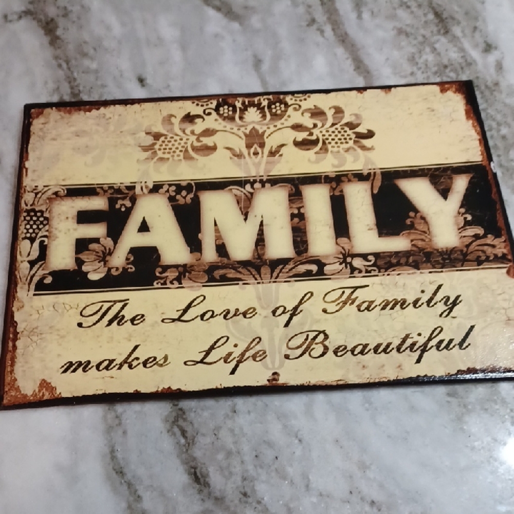 Hobby Lobby Family Sign - Cream and Brown
